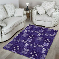 Vintage Hawaiian Quilting Patterns Area Rug Purple Style Tribal Fabric Patchwork LT9 - Polynesian Pride