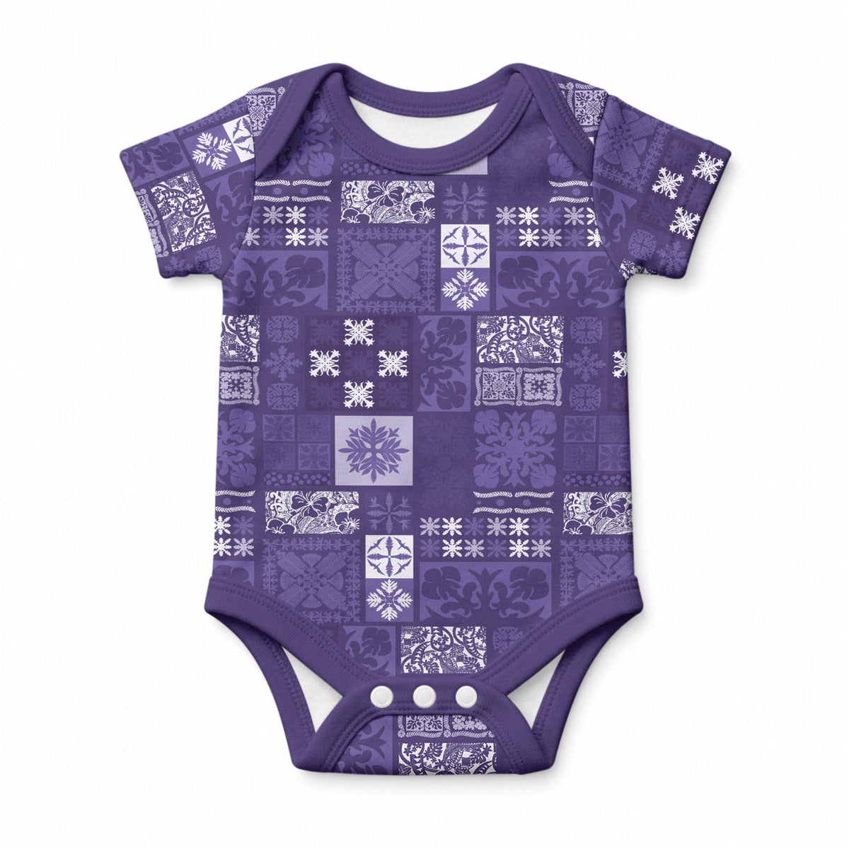 Vintage Hawaiian Quilting Patterns Baby Onesie Purple Style Tribal Fabric Patchwork LT9 Purple - Polynesian Pride