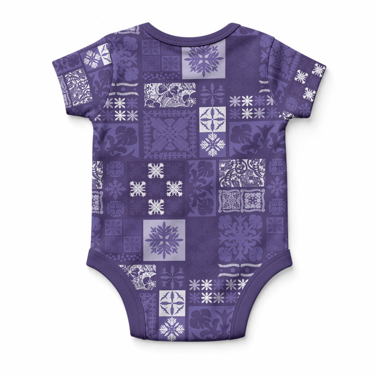 Vintage Hawaiian Quilting Patterns Baby Onesie Purple Style Tribal Fabric Patchwork LT9 - Polynesian Pride