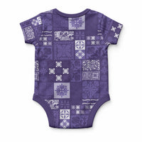 Vintage Hawaiian Quilting Patterns Baby Onesie Purple Style Tribal Fabric Patchwork LT9 - Polynesian Pride