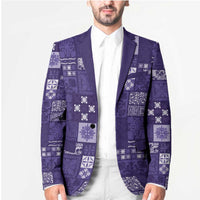 Vintage Hawaiian Quilting Patterns Blazer Purple Style Tribal Fabric Patchwork LT9 - Polynesian Pride