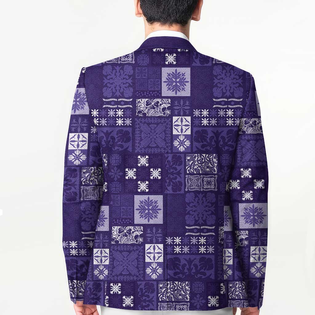 Vintage Hawaiian Quilting Patterns Blazer Purple Style Tribal Fabric Patchwork LT9 - Polynesian Pride