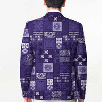 Vintage Hawaiian Quilting Patterns Blazer Purple Style Tribal Fabric Patchwork LT9 - Polynesian Pride