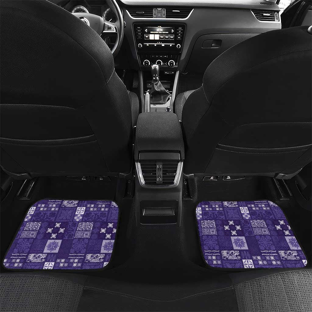Vintage Hawaiian Quilting Patterns Car Mats Purple Style Tribal Fabric Patchwork LT9 Set 2pcs - Back Purple - Polynesian Pride