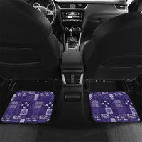 Vintage Hawaiian Quilting Patterns Car Mats Purple Style Tribal Fabric Patchwork LT9 Set 2pcs - Back Purple - Polynesian Pride