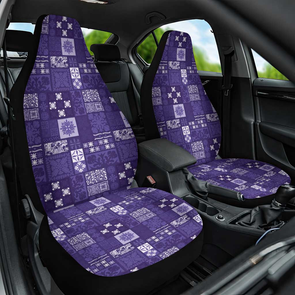 Vintage Hawaiian Quilting Patterns Car Seat Cover Purple Style Tribal Fabric Patchwork LT9 One Size Purple - Polynesian Pride