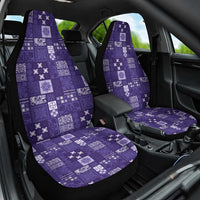 Vintage Hawaiian Quilting Patterns Car Seat Cover Purple Style Tribal Fabric Patchwork LT9 One Size Purple - Polynesian Pride