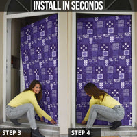 Vintage Hawaiian Quilting Patterns Door Cover Purple Style Tribal Fabric Patchwork LT9 - Polynesian Pride