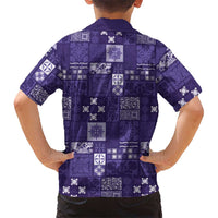 Vintage Hawaiian Quilting Patterns Hawaiian Shirt Purple Style Tribal Fabric Patchwork LT9 - Polynesian Pride