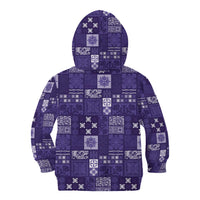 Vintage Hawaiian Quilting Patterns Kid Hoodie Purple Style Tribal Fabric Patchwork LT9 - Polynesian Pride