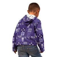 Vintage Hawaiian Quilting Patterns Kid Hoodie Purple Style Tribal Fabric Patchwork LT9 - Polynesian Pride