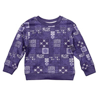 Vintage Hawaiian Quilting Patterns Kid Ugly Christmas Sweater Purple Style Tribal Fabric Patchwork LT9 Kid Purple - Polynesian Pride