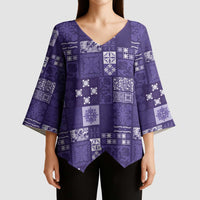 Vintage Hawaiian Quilting Patterns Kimono Sleeve Blouse Purple Style Tribal Fabric Patchwork LT9 - Polynesian Pride