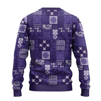 Vintage Hawaiian Quilting Patterns Ugly Christmas Sweater Purple Style Tribal Fabric Patchwork LT9 - Polynesian Pride