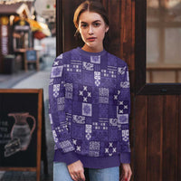 Vintage Hawaiian Quilting Patterns Ugly Christmas Sweater Purple Style Tribal Fabric Patchwork LT9 - Polynesian Pride