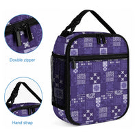Vintage Hawaiian Quilting Patterns Lunch Bag Purple Style Tribal Fabric Patchwork LT9 - Polynesian Pride