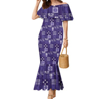 Vintage Hawaiian Quilting Patterns Mermaid Dress Purple Style Tribal Fabric Patchwork LT9 Women Purple - Polynesian Pride
