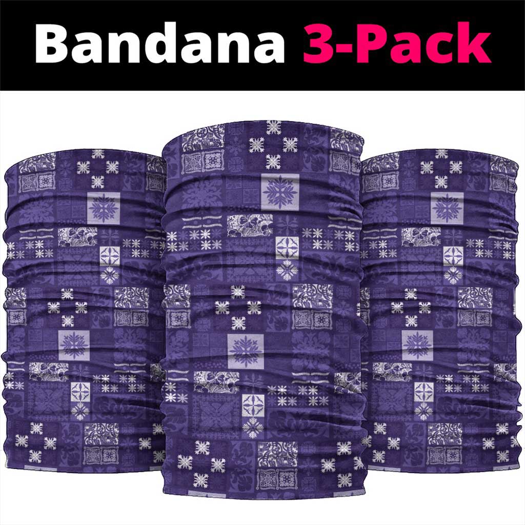 Vintage Hawaiian Quilting Patterns Neck Gaiter Purple Style Tribal Fabric Patchwork LT9 package One Size: 25*50cm Purple - Polynesian Pride