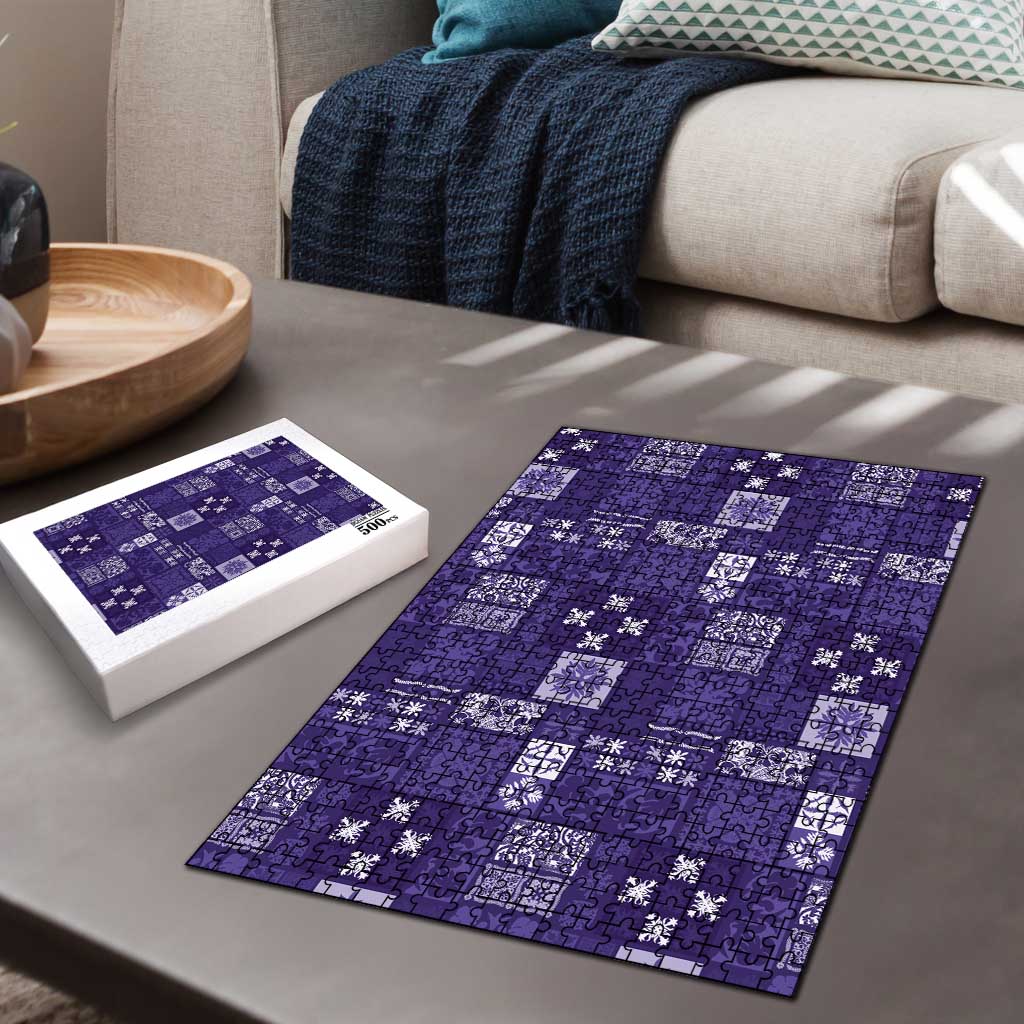Vintage Hawaiian Quilting Patterns Puzzle Purple Style Tribal Fabric Patchwork LT9 - Polynesian Pride