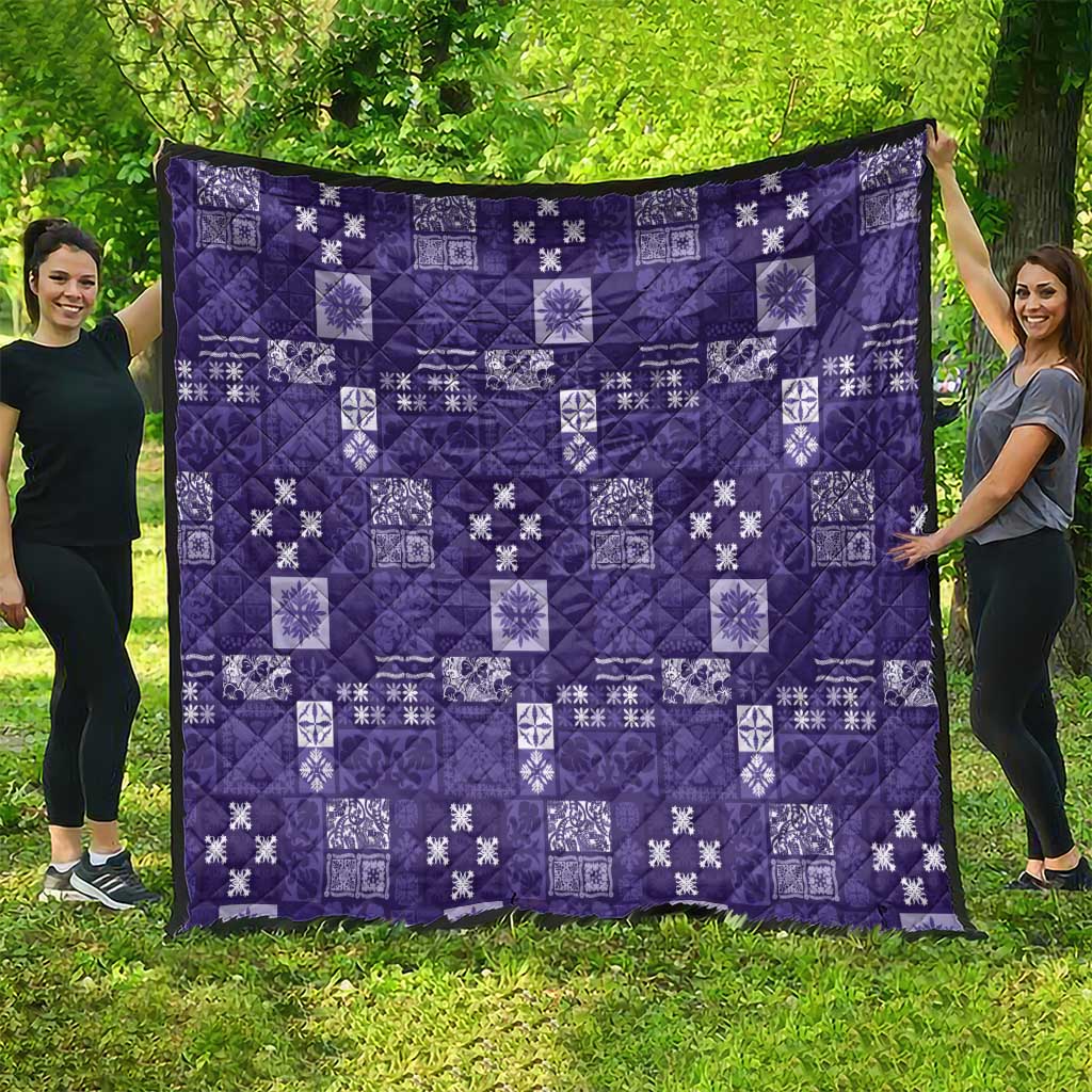 Vintage Hawaiian Quilting Patterns Quilt Purple Style Tribal Fabric Patchwork LT9 - Polynesian Pride