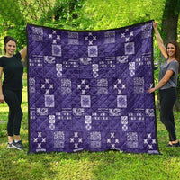 Vintage Hawaiian Quilting Patterns Quilt Purple Style Tribal Fabric Patchwork LT9 - Polynesian Pride