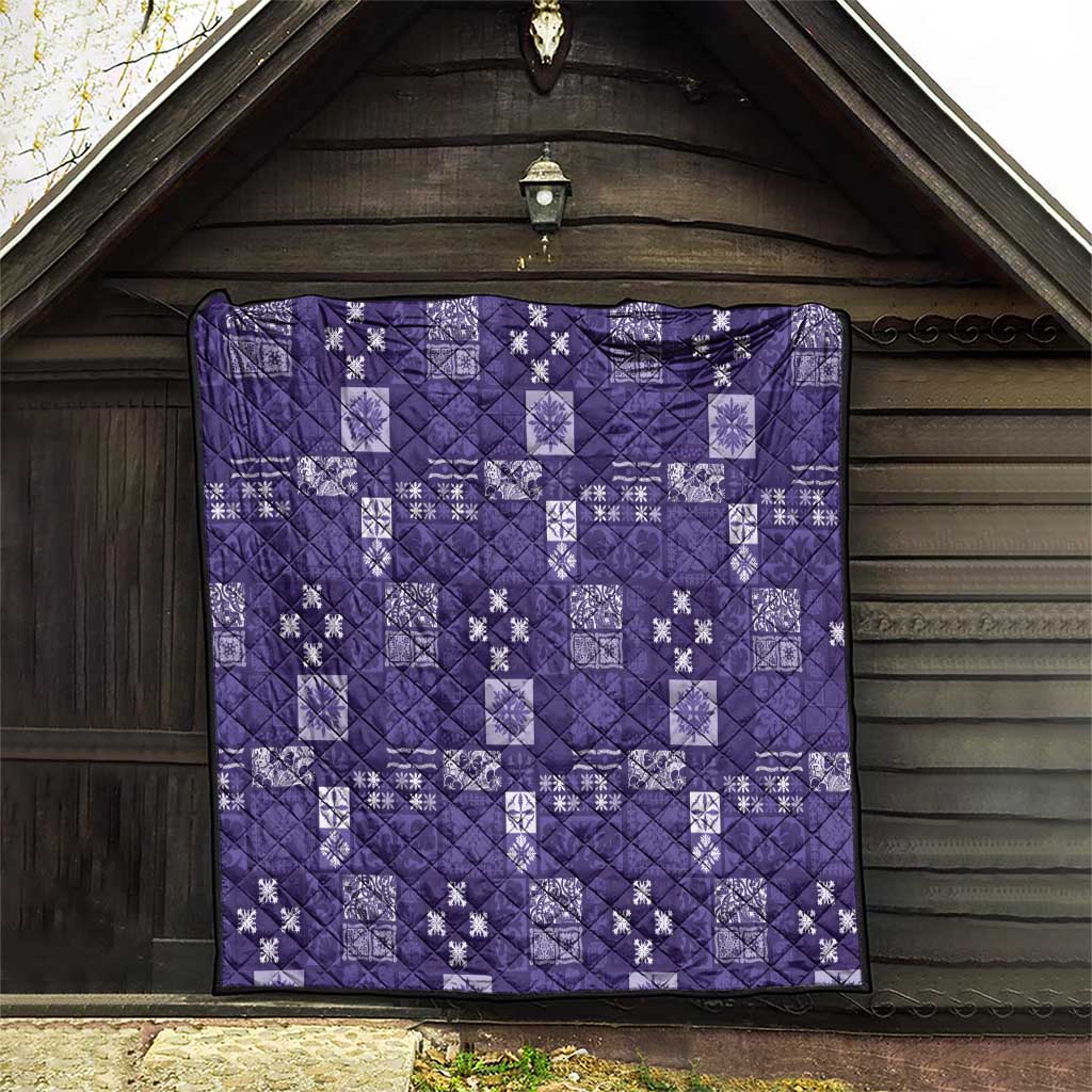 Vintage Hawaiian Quilting Patterns Quilt Purple Style Tribal Fabric Patchwork LT9 - Polynesian Pride