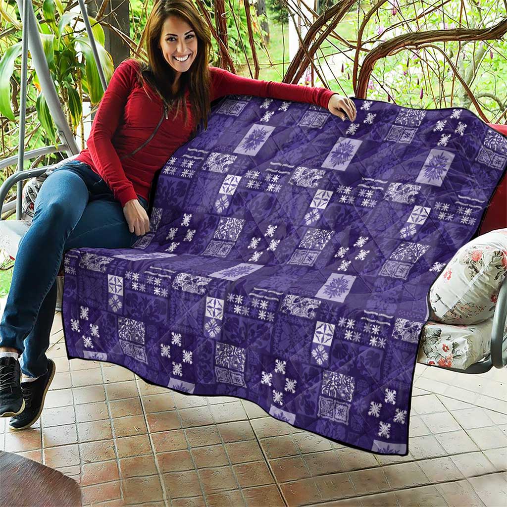 Vintage Hawaiian Quilting Patterns Quilt Purple Style Tribal Fabric Patchwork LT9 - Polynesian Pride