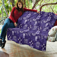 Vintage Hawaiian Quilting Patterns Quilt Purple Style Tribal Fabric Patchwork LT9 - Polynesian Pride