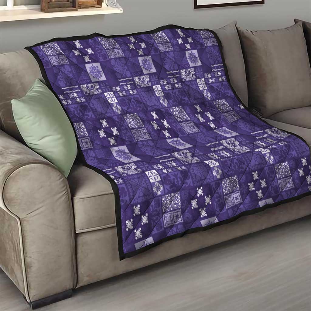 Vintage Hawaiian Quilting Patterns Quilt Purple Style Tribal Fabric Patchwork LT9 - Polynesian Pride
