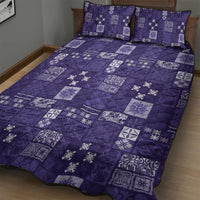 Vintage Hawaiian Quilting Patterns Quilt Bed Set Purple Style Tribal Fabric Patchwork LT9 - Polynesian Pride