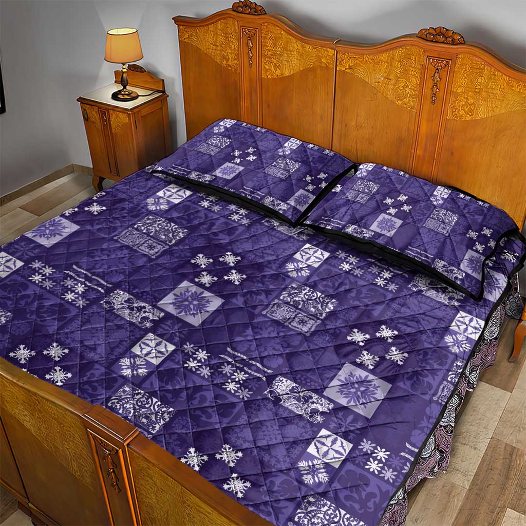 Vintage Hawaiian Quilting Patterns Quilt Bed Set Purple Style Tribal Fabric Patchwork LT9 - Polynesian Pride