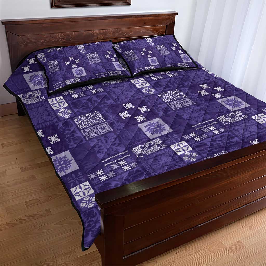 Vintage Hawaiian Quilting Patterns Quilt Bed Set Purple Style Tribal Fabric Patchwork LT9 - Polynesian Pride