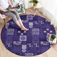Vintage Hawaiian Quilting Patterns Round Carpet Purple Style Tribal Fabric Patchwork LT9 - Polynesian Pride