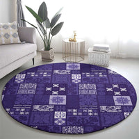 Vintage Hawaiian Quilting Patterns Round Carpet Purple Style Tribal Fabric Patchwork LT9 - Polynesian Pride