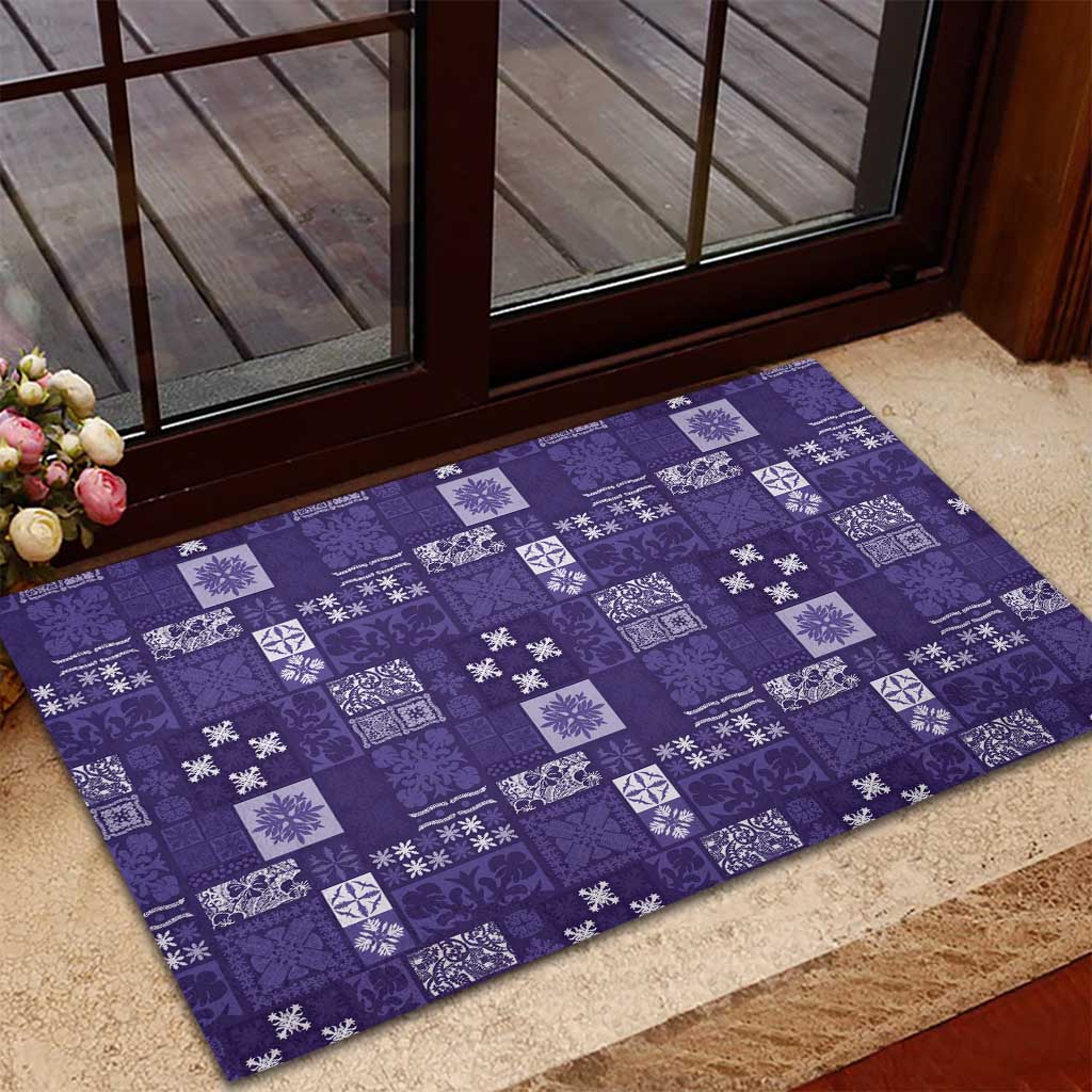 Vintage Hawaiian Quilting Patterns Rubber Doormat Purple Style Tribal Fabric Patchwork LT9 - Polynesian Pride