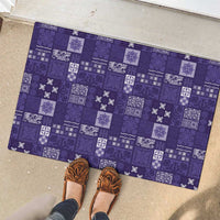 Vintage Hawaiian Quilting Patterns Rubber Doormat Purple Style Tribal Fabric Patchwork LT9 - Polynesian Pride