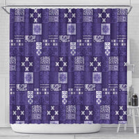 Vintage Hawaiian Quilting Patterns Shower Curtain Purple Style Tribal Fabric Patchwork LT9 - Polynesian Pride