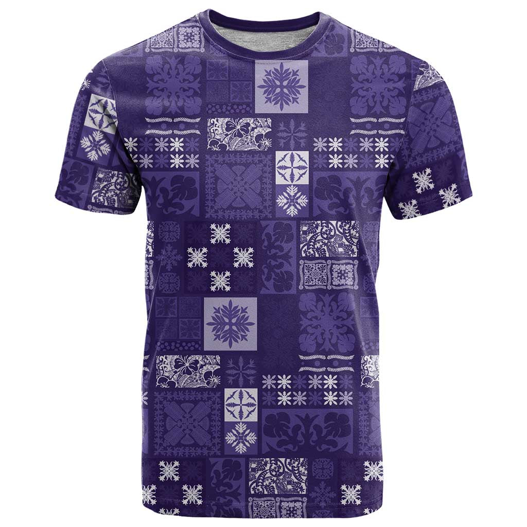 Vintage Hawaiian Quilting Patterns T Shirt Purple Style Tribal Fabric Patchwork LT9 Purple - Polynesian Pride