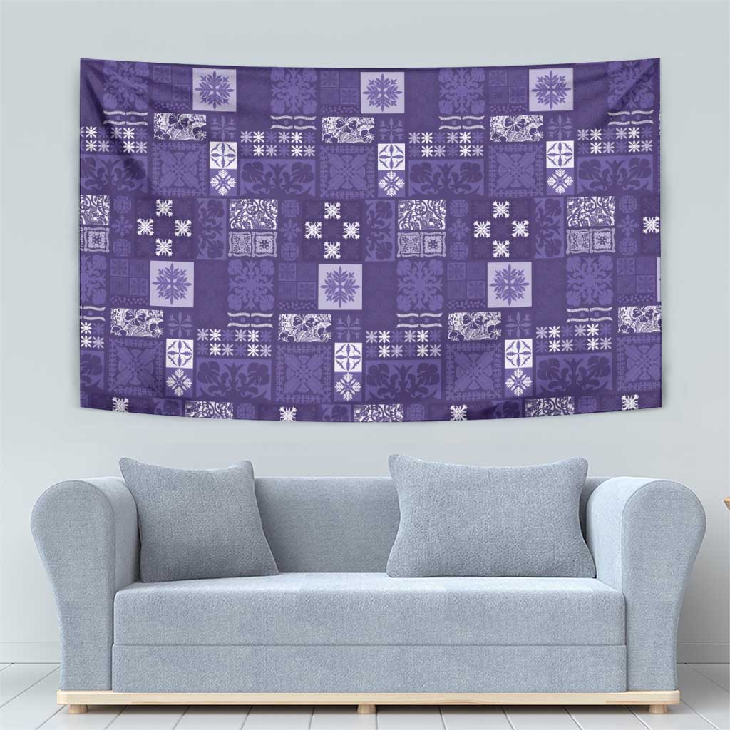 Vintage Hawaiian Quilting Patterns Tapestry Purple Style Tribal Fabric Patchwork LT9 - Polynesian Pride