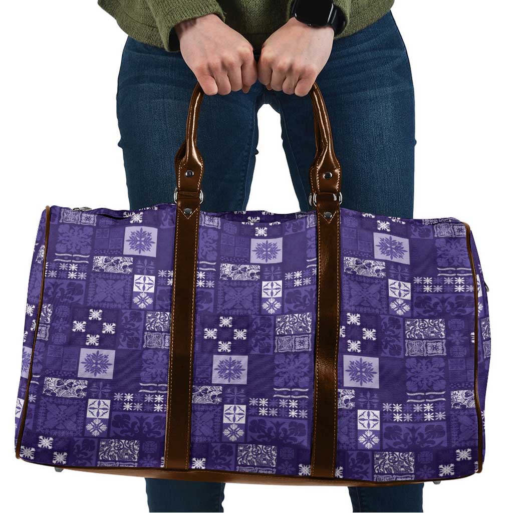 Vintage Hawaiian Quilting Patterns Travel Bag Purple Style Tribal Fabric Patchwork LT9 Purple - Polynesian Pride