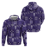 Vintage Hawaiian Quilting Patterns Zip Hoodie Purple Style Tribal Fabric Patchwork LT9 - Polynesian Pride