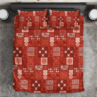 Vintage Hawaiian Quilting Patterns Bedding Set Red Style Tribal Fabric Patchwork LT9 Red - Polynesian Pride