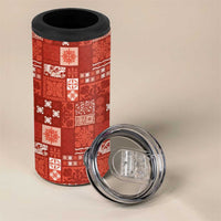 Vintage Hawaiian Quilting Patterns 4 in 1 Can Cooler Tumbler Red Style Tribal Fabric Patchwork LT9 - Polynesian Pride