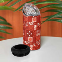 Vintage Hawaiian Quilting Patterns 4 in 1 Can Cooler Tumbler Red Style Tribal Fabric Patchwork LT9 - Polynesian Pride