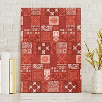 Vintage Hawaiian Quilting Patterns Canvas Wall Art Red Style Tribal Fabric Patchwork LT9 Without Frame Red - Polynesian Pride