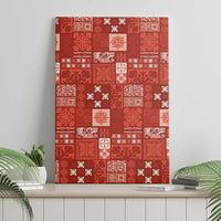 Vintage Hawaiian Quilting Patterns Canvas Wall Art Red Style Tribal Fabric Patchwork LT9 - Polynesian Pride