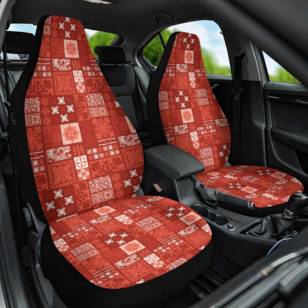 Vintage Hawaiian Quilting Patterns Car Seat Cover Red Style Tribal Fabric Patchwork LT9 One Size Red - Polynesian Pride