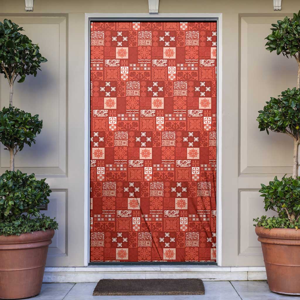 Vintage Hawaiian Quilting Patterns Door Cover Red Style Tribal Fabric Patchwork LT9 Red - Polynesian Pride