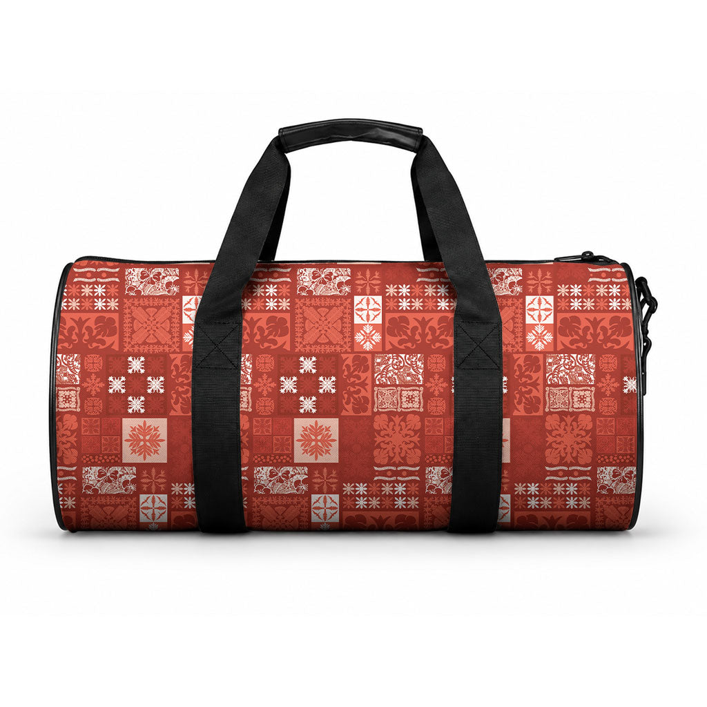 Vintage Hawaiian Quilting Patterns Duffle Bag Red Style Tribal Fabric Patchwork LT9 One size Red - Polynesian Pride