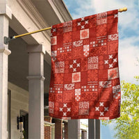 Vintage Hawaiian Quilting Patterns Garden Flag Red Style Tribal Fabric Patchwork LT9 House Flag Red - Polynesian Pride